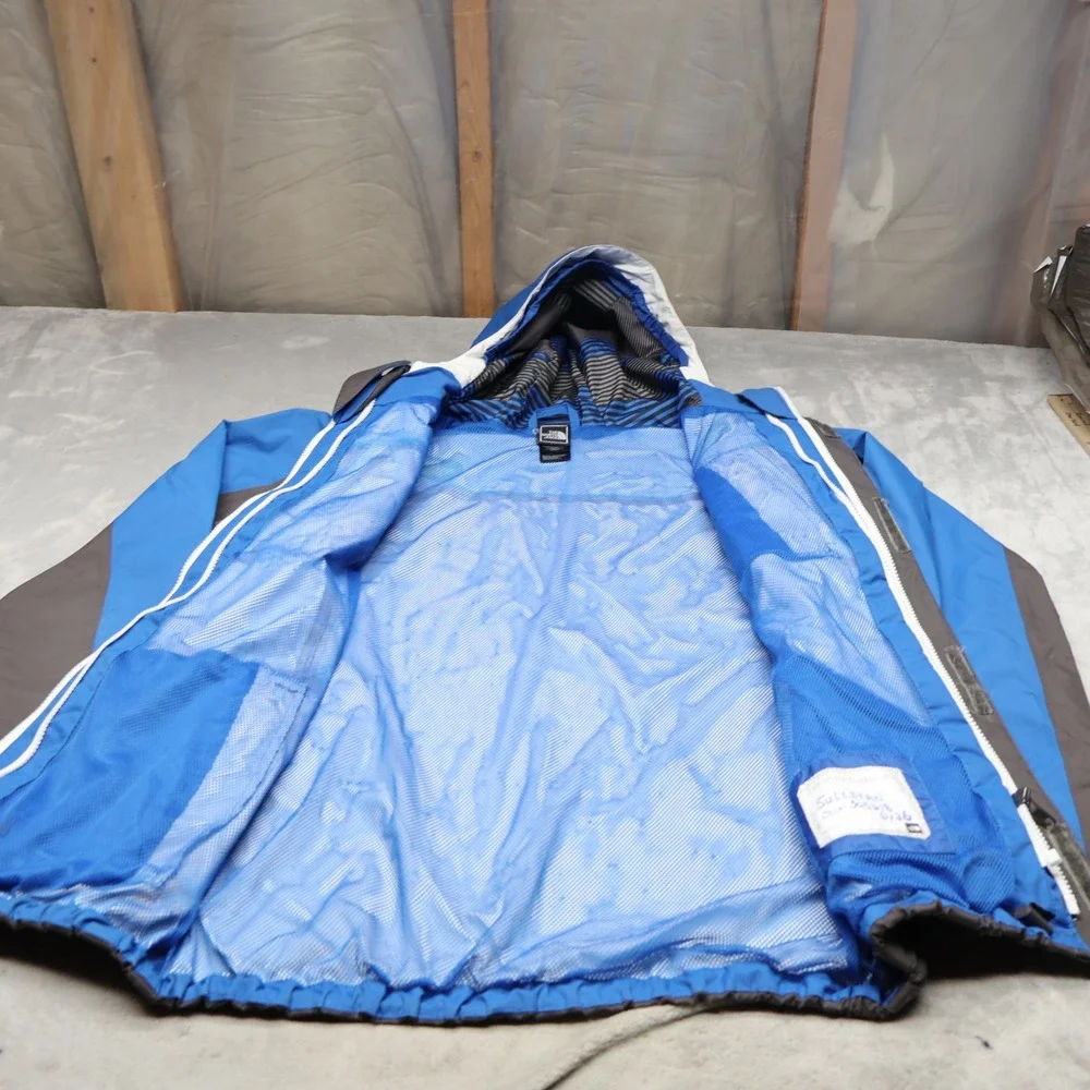 North Face HyVent Rain Jacket Boys XL‎ 18-20 Blue Waterproof Hooded 3in1 Shell